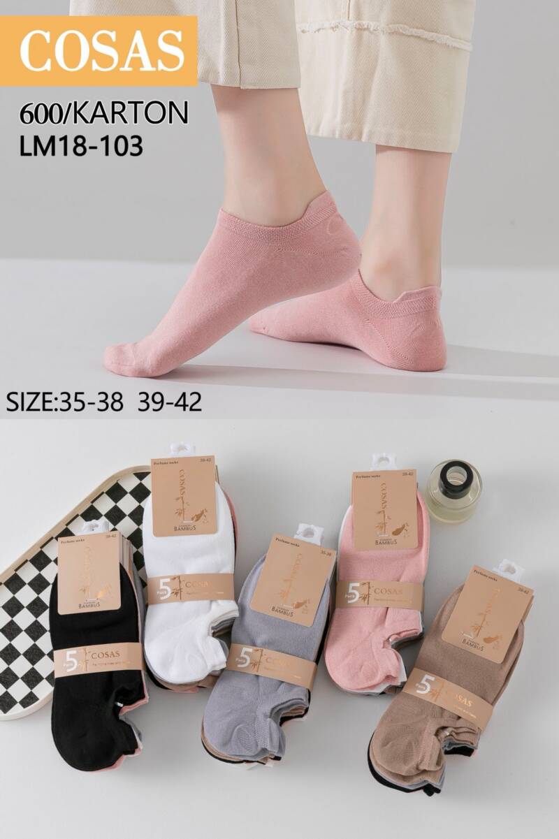 Stopki damskie Roz 35-42, Mix kolor Paczka 40 szt